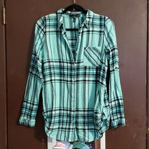 Blue and black flannel